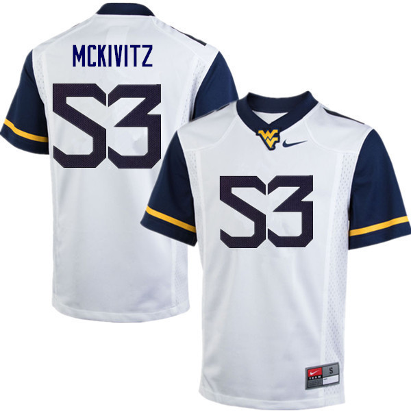NCAA Men's Colten McKivitz West Virginia Mountaineers White #53 Nike Stitched Football College Authentic Jersey YY23F56FL